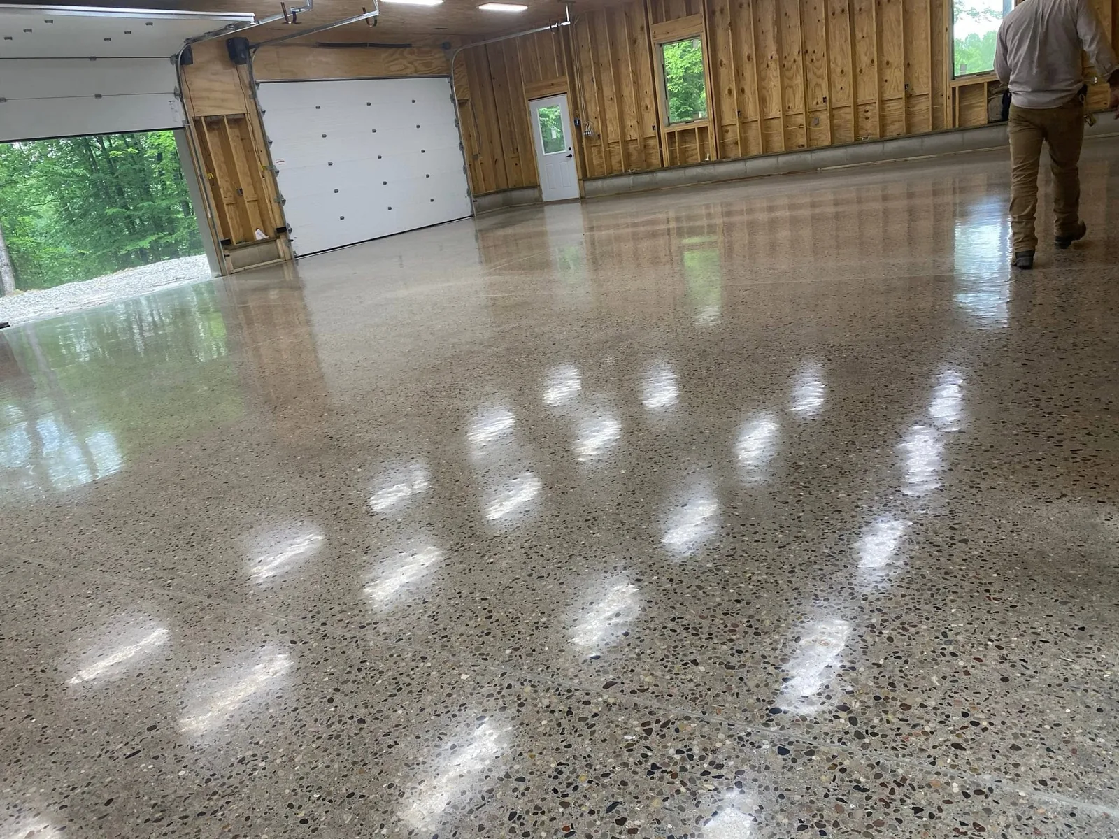 Reflective polished concrete floor